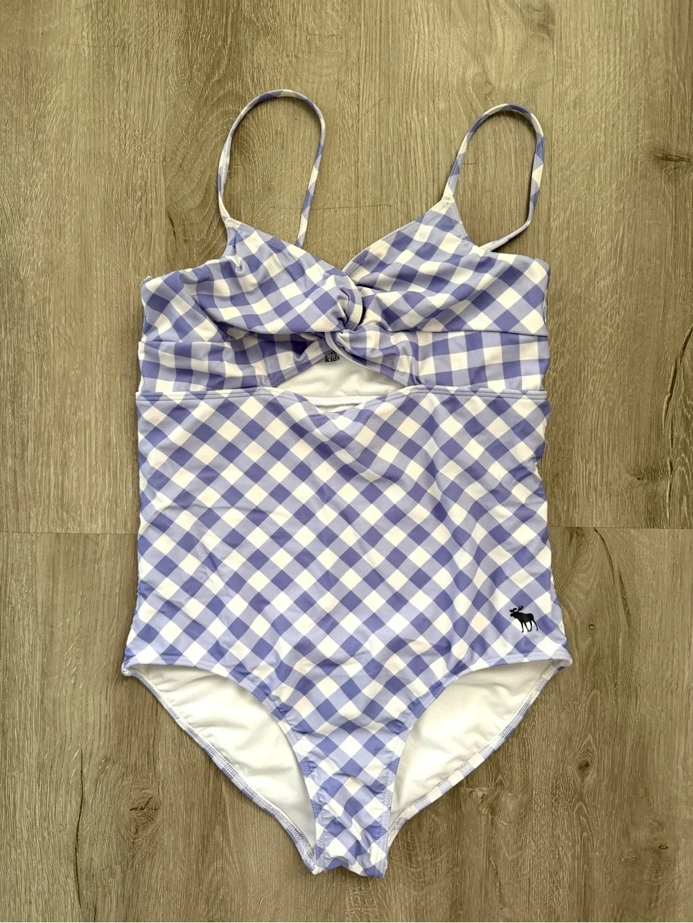 abercrombie kids 15/16 Lavender and White Gingham One-Piece Swimsuit